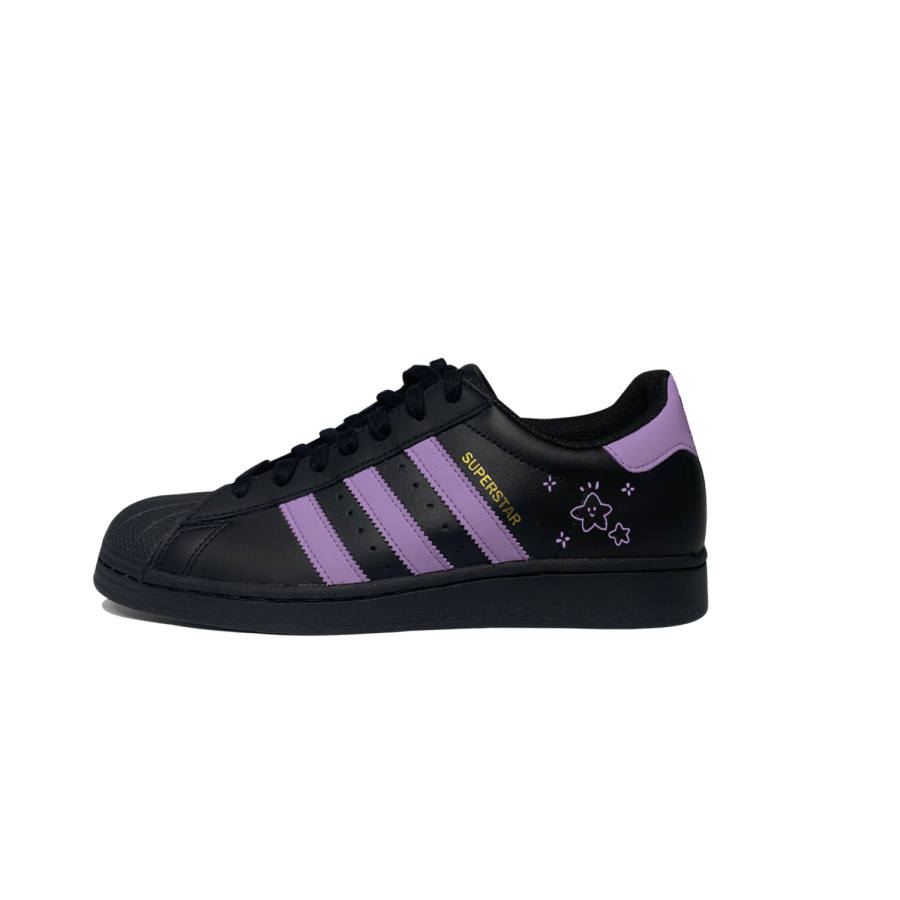 Adidas Originals SUPERSTAR Purple Star Dream Low top Skateboard Shoes Unisex Black Purple