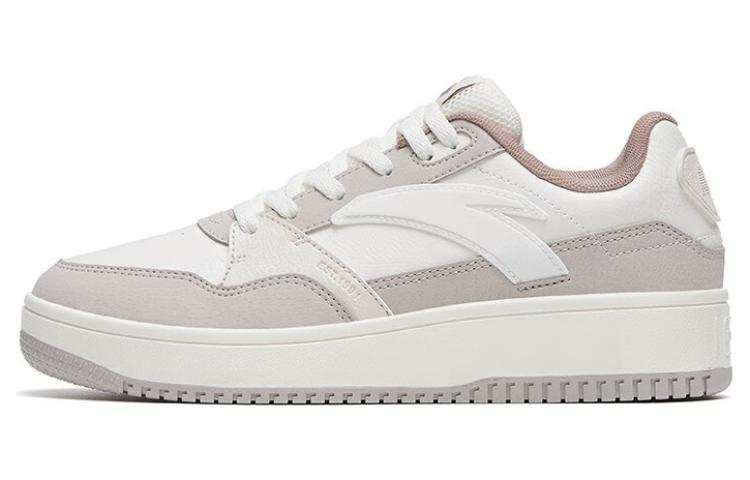 Anta 982GZ Synthetic Leather Low top Slip Resistant Cushioning Abrasion Resistant Skateboard Shoes Women's White Gray