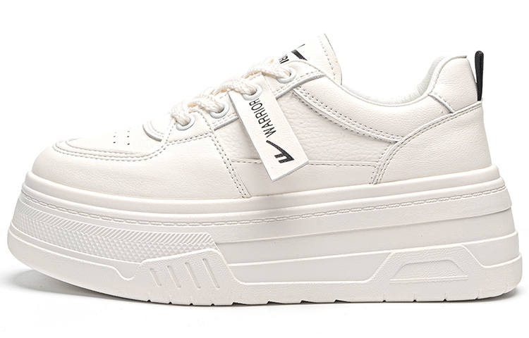 Warrior Abrasion Resistant Lightweight Height Increasing Low top Skateboard Shoes Women's White