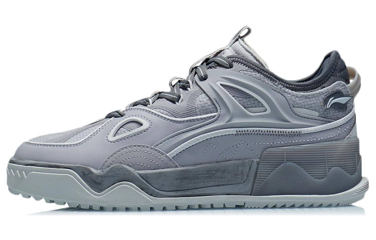 Li-Ning Li Ning CF Lightweight Abrasion Resistant Low top Skateboard Shoes Men's Stone Gray