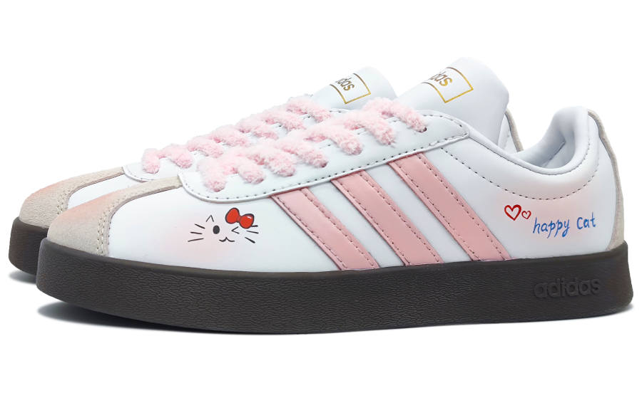 Adidas Adidas VL COURT 2.0 Low top Skateboard Shoes Unisex White Pink