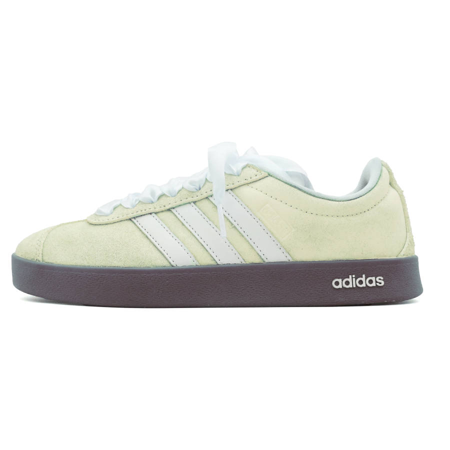 Adidas Neo Vl Court Classic Leather Lightweight Low top Skateboard Shoes Unisex Yellow White