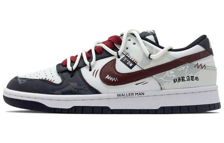 Nike Nike Dunk Low top Skateboard Shoes Unisex Black White Red