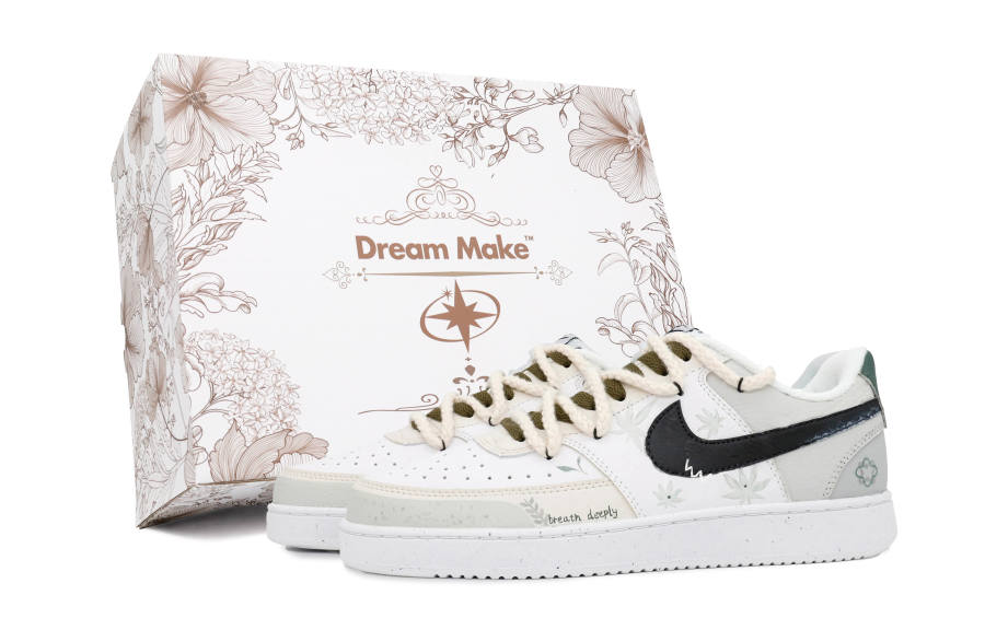 Nike Nike Court Vision 1 Maple Leaf Fluttering Lightly Slip Resistant Abrasion Resistant Low top Skateboard Shoes Men's Ecru