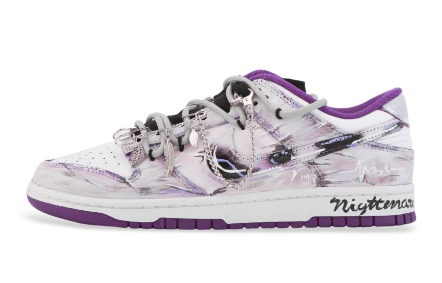 Nike Nike Dunk Cushioning Low top Skateboard Shoes Unisex Gray Purple
