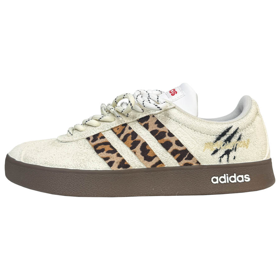 Adidas Adidas VL COURT 2.0 Abrasion Resistant Abrasion Resistant Low top Skateboard Shoes Unisex Beige Black