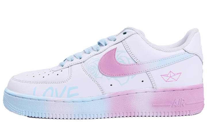 Nike Nike Air Force 1 Low 07 Air Force 1 Low top Skateboard Shoes Men's Pink Blue