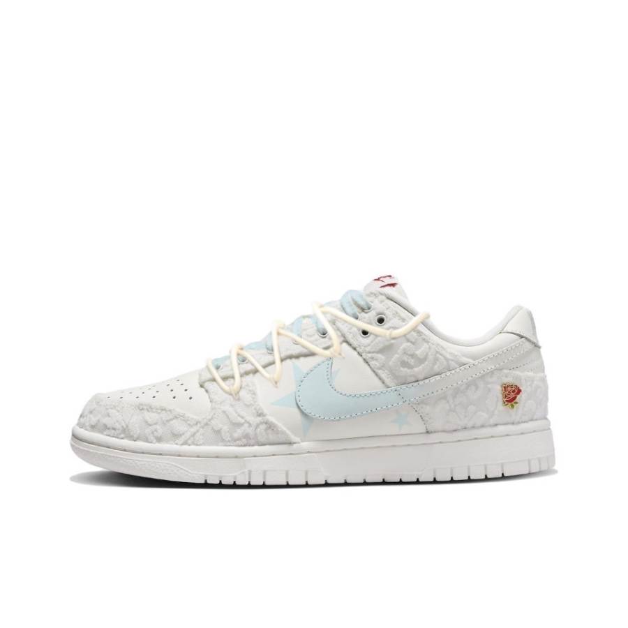 Nike Nike Dunk Rose Slip Resistant Low top Skateboard Shoes Women's White Blue
