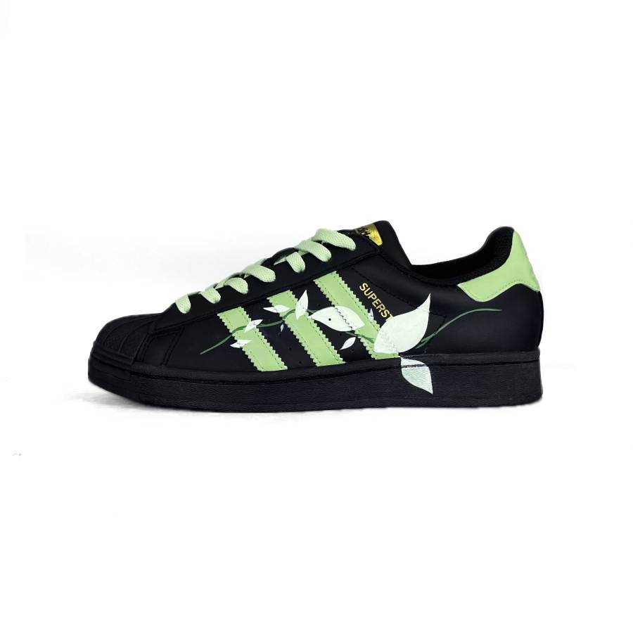 Adidas Originals SUPERSTAR Slip Resistant Low top Skateboard Shoes Unisex Black Green