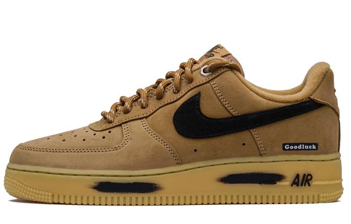 Nike Nike Air Force 1 Slip Resistant Cushioning Low top Skateboard Shoes Unisex Wheat