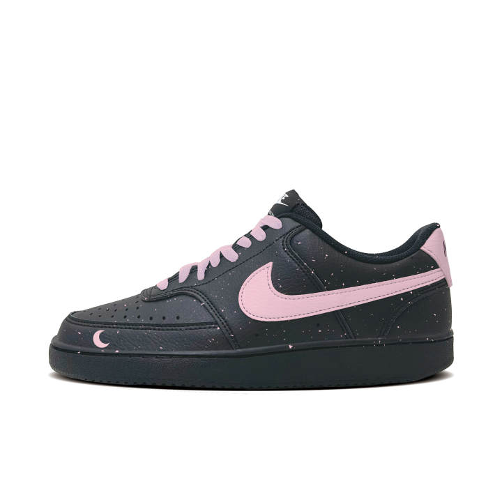 Nike Nike Court Vision 1 Pink Moon Star Synthetic Leather, Artificial Leather Abrasion Resistant Low top Skateboard Shoes