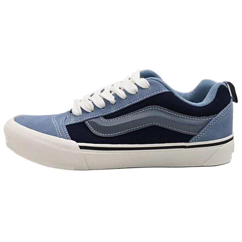 Vans Knu Skool Textile, Split Cow Leather Abrasion Resistant Low top Skateboard Shoes Unisex Blue
