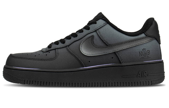 Nike Nike Air Force 1 Leather Coverage Cushioning Low top Skateboard Shoes Unisex Black Purple