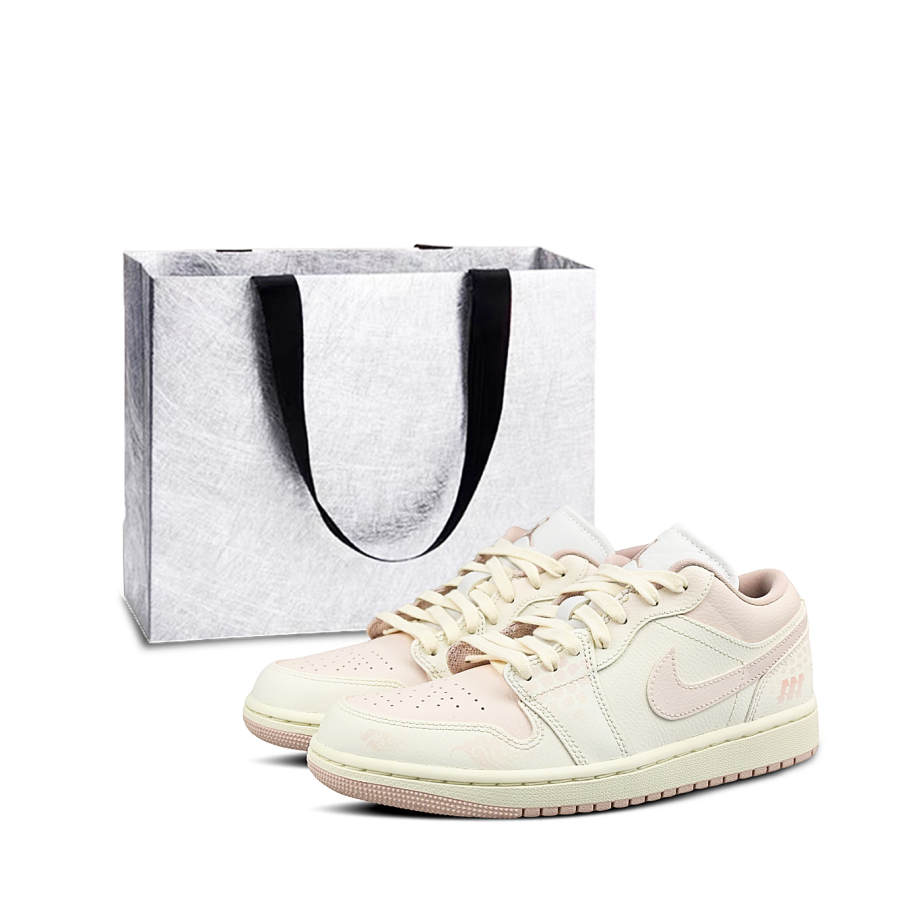 Jordan Jordan Air Jordan 1 Slip Resistant Abrasion Resistant Low top Skateboard Shoes Women's Cherry Blossom Pink