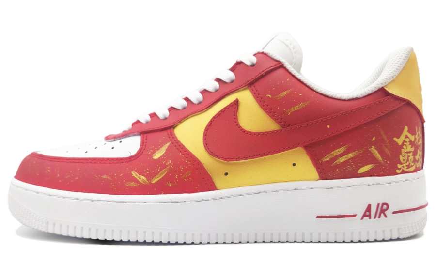 Nike Nike Air Force 1 Achieve Success In The Exam Abrasion Resistant Low top Skateboard Shoes Unisex Crimson Pearl Red