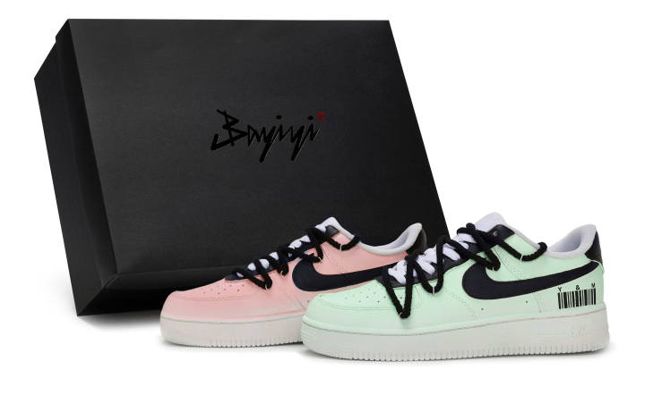 Nike Nike Air Force 1 Skateboard Shoes Unisex Low Top Black/White/Pink/Green