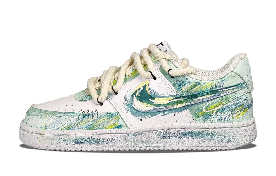 Nike Nike Time Space Painted Slip Resistant, Abrasion Resistant, Breathable Low top Skateboard Shoes Unisex Green