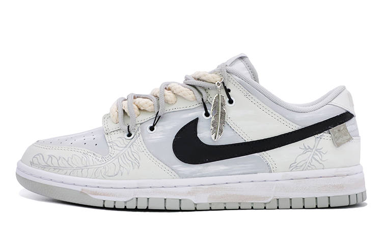 Nike Nike Dunk Synthetic Leather Slip Resistant, Abrasion Resistant, Lightweight Low top Skateboard Shoes Men's Gray White
