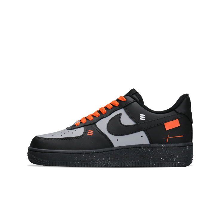 Nike Nike Air Force 1 Abrasion Resistant Height Increasing Low top Skateboard Shoes Unisex Black Gray Orange