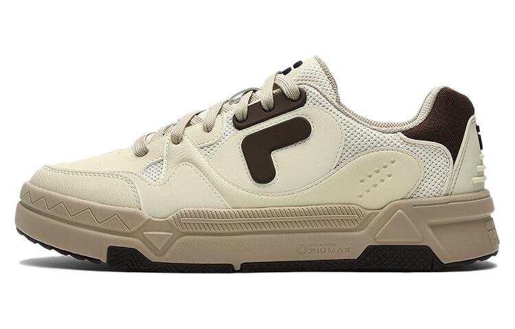 FILA FUSION BANK DX Textile, Synthetic Leather Breathable Low top Skateboard Shoes Men's Antique White