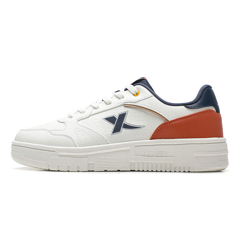 XTEP Waterproof And Wear resistant Low top Skateboard Shoes Men's White Orange