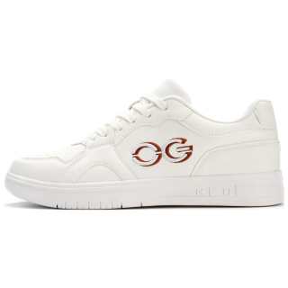 HOGK Microfiber Leather Slip Resistant Cushioning Abrasion Resistant Low top Skateboard Shoes Unisex White
