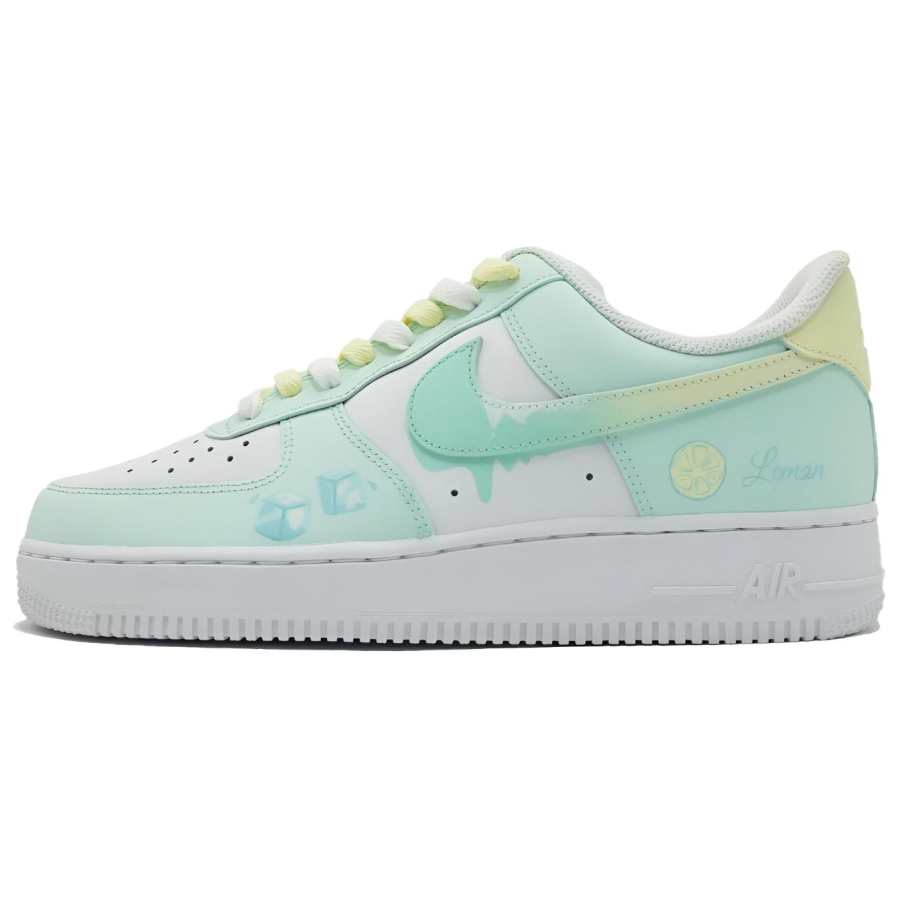 Nike Nike Air Force 1 Abrasion Resistant Low top Skateboard Shoes Unisex Light Cyan