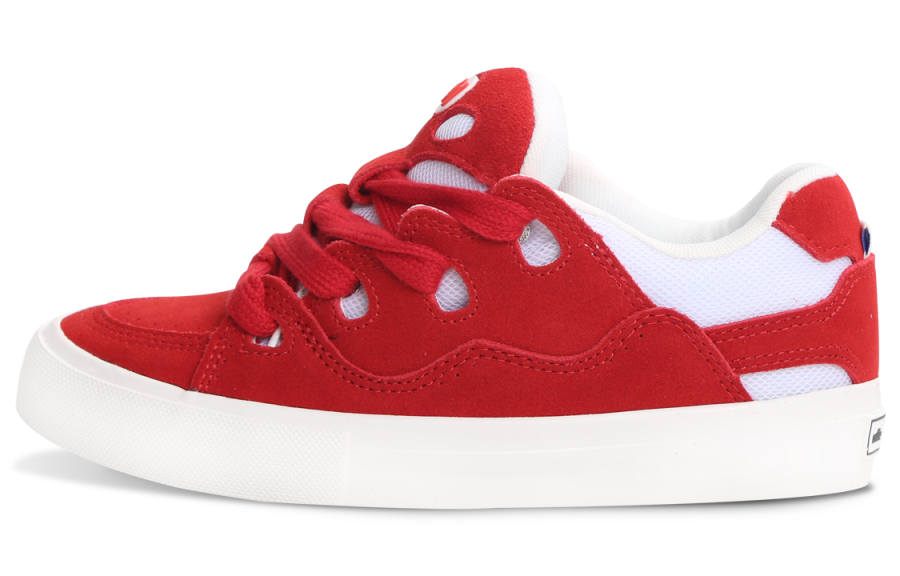 Ollieskate Puffy Shoes Cushioning Slip Resistant Abrasion Resistant Skateboard Shoes Unisex Red White