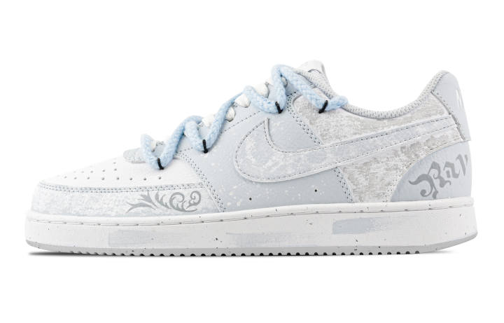 Nike Nike Court Vision Blue Snake Ash Abrasion Resistant Low top Skateboard Shoes Men's Light Blue