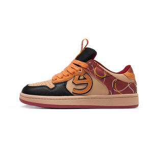 BladMaste Slip Resistant, Abrasion Resistant, Lightweight Low top Skateboard Shoes Unisex Black Orange