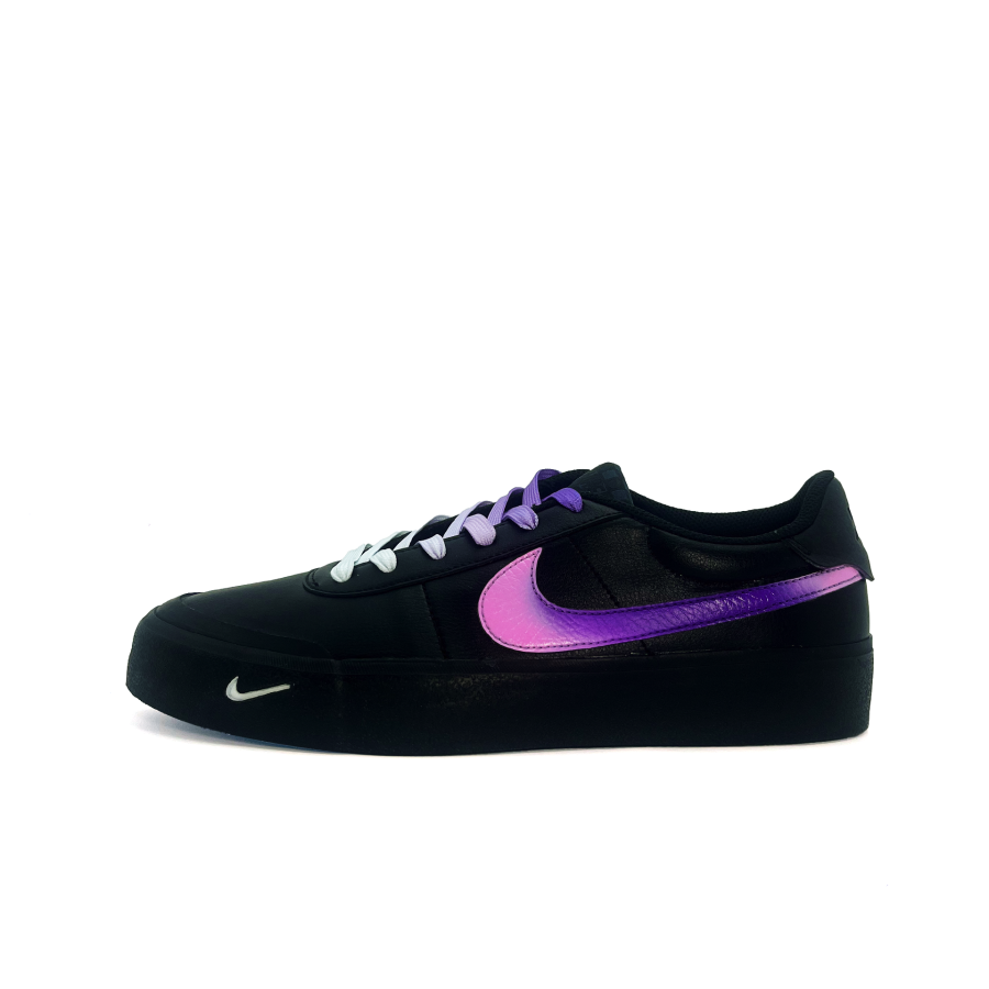 Nike Nike Court Shot Synthetic Leather Abrasion Resistant Low top Skateboard Shoes Men's Black Purple