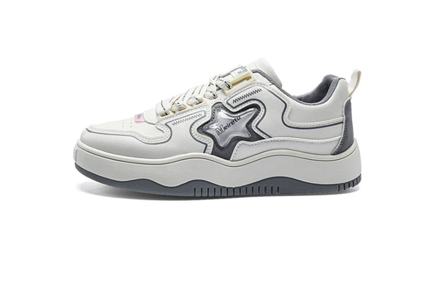 Meiretu Wear resistant And Lightweight Low top Skateboard Shoes Men's Gray