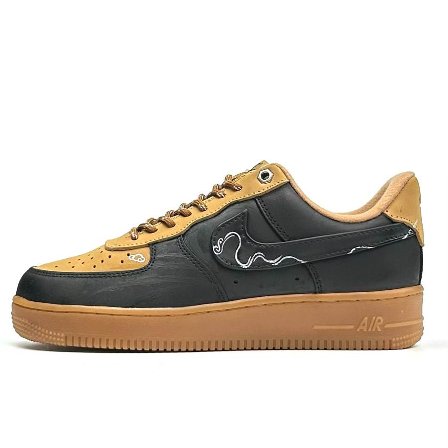 Nike Nike Air Force 1 Slip Resistant Abrasion Resistant Low top Skateboard Shoes Unisex Wheat