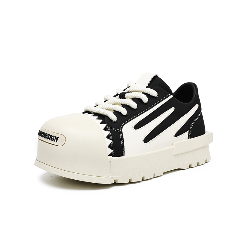 Angelmix Angelmi Wear resistant, Non slip And Breathable Low top Skateboard Shoes Unisex Black White