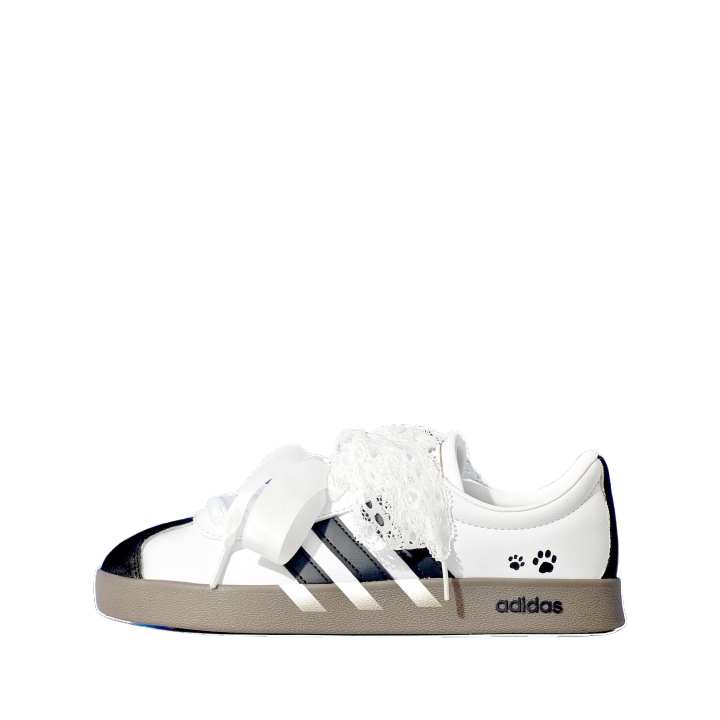 Adidas Adidas VL COURT 2.0 Cute Bear Cat Low top Skateboard Shoes Unisex Black White