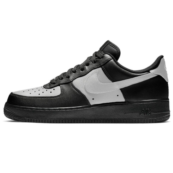 Nike Nike Air Force 1 Slip Resistant And Breathable Low top Skateboard Shoes Unisex Black Gray