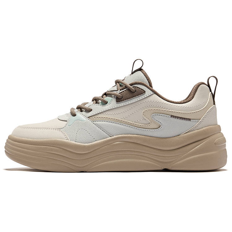 Erke Leisurely Abrasion Resistant Height Increasing Low top Skateboard Shoes Men's Wild Gray White Dew Gray