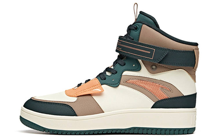 Anta Textile, Synthetic Leather Coverage Slip Resistant And Abrasion Resistant High top Skateboard Shoes Men's