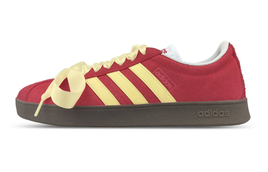 Adidas Neo VL Court 2.0 Slip Resistant Low top Skateboard Shoes Unisex Red Yellow