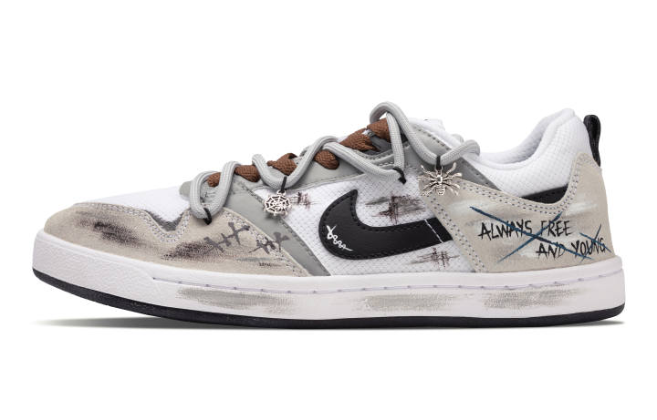 Nike Nike SB Alleyoop Gray Zone Slip Resistant, Abrasion Resistant, Lightweight Low top Skateboard Shoes Men's Gray White