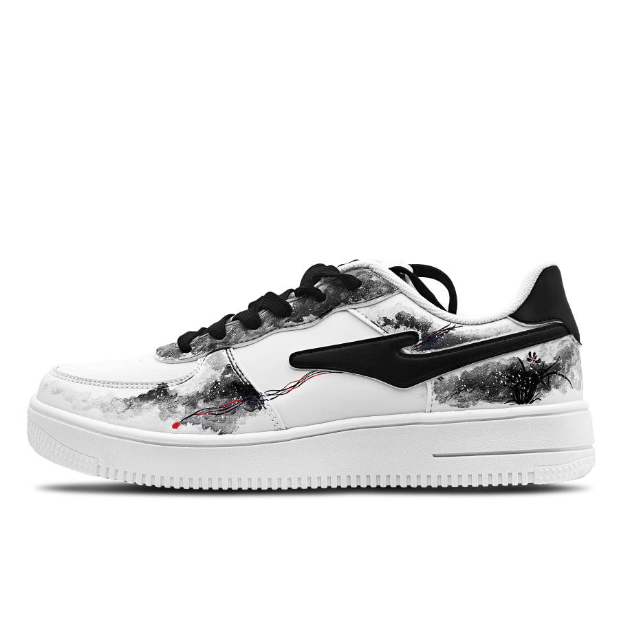 Erke Slip Resistant, Abrasion Resistant, Breathable Low top Skateboard Shoes Men's Black White