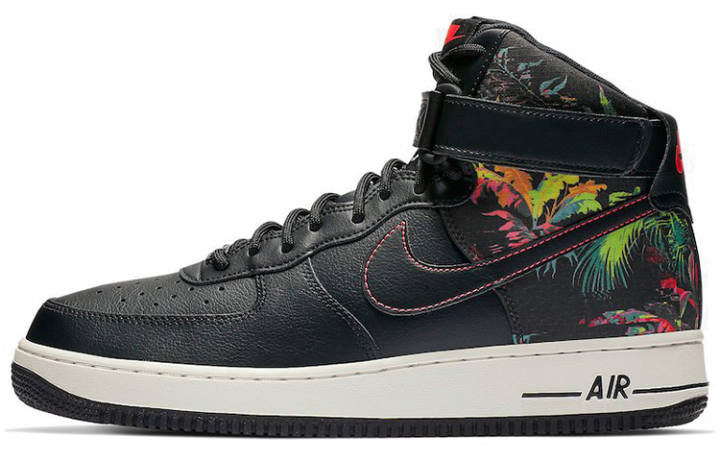 Nike Nike Air Force 1 Black Floral Slip Resistant Cushioning Abrasion Resistant Slip Resistant Cushioning Abrasion Resistant