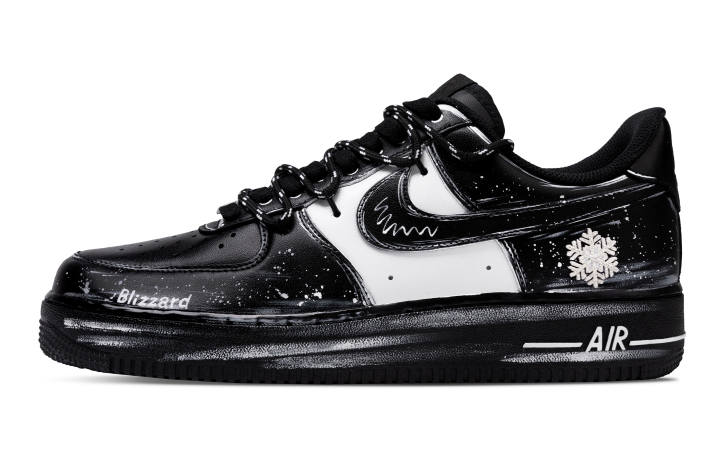 Nike Nike Air Force 1 Blizzard Slip Resistant Abrasion Resistant Low top Skateboard Shoes Unisex Black