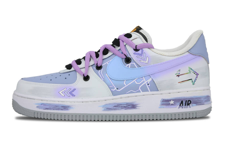 Nike Nike Air Force 1 Low top Skateboard Shoes Unisex Blue Purple Gray
