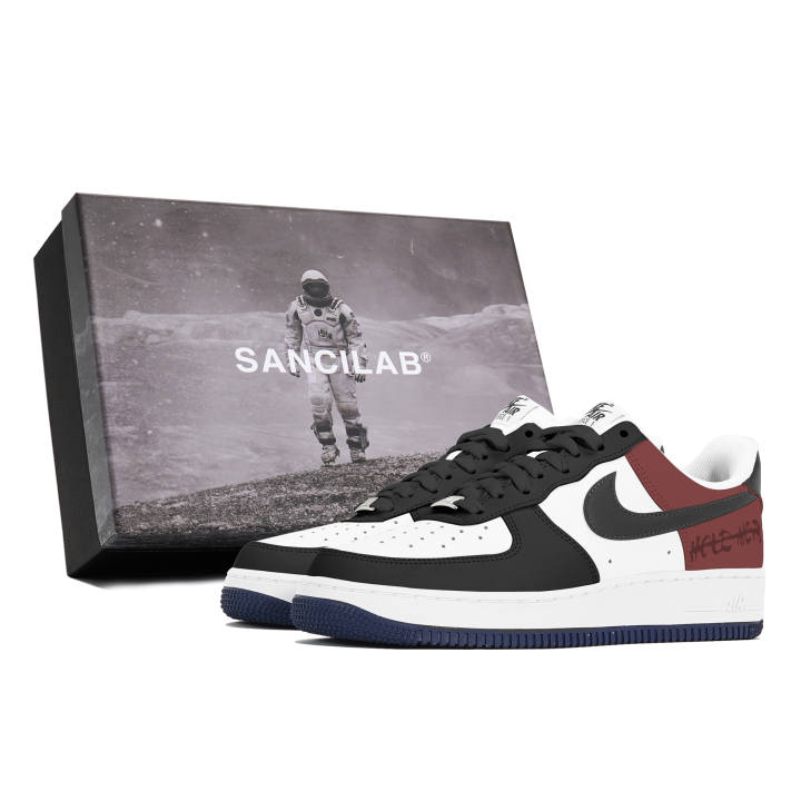 Nike Nike Air Force 1 Slip Resistant Lightweight Non slip Lightweight Low top Skateboard Shoes Men's Black White