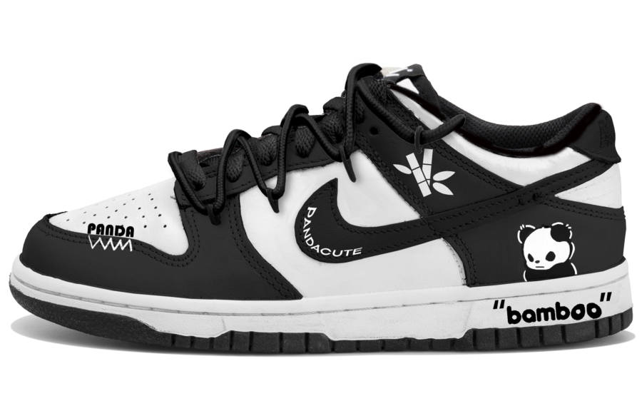 Nike Nike Dunk Slip Resistant Abrasion Resistant Low top Skateboard Shoes Men's Black White