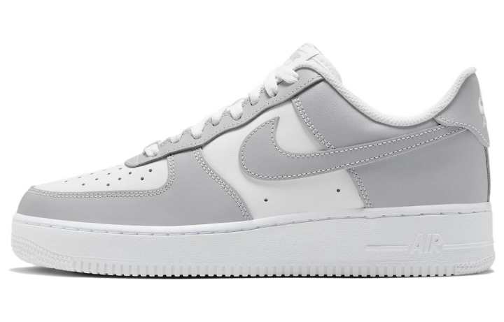 Nike Nike Air Force 1 Low top Skateboard Shoes Men's Gray White