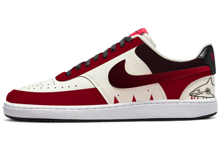Nike Nike Court Vision 1 Cushioning Abrasion Resistant Cushioning, Wear Resistant Low top Skateboard Shoes Men's Black Red