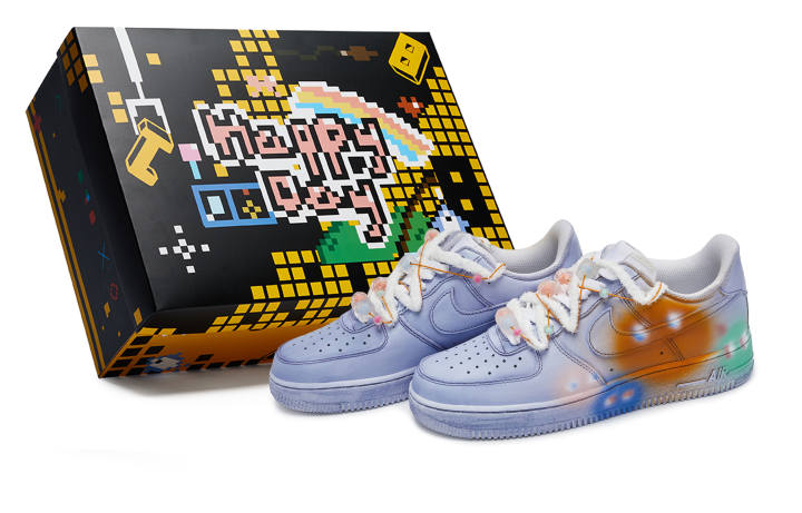 Nike Nike Air Force 1 Skateboard Shoes Men's Low Top Green/Orange/Pink