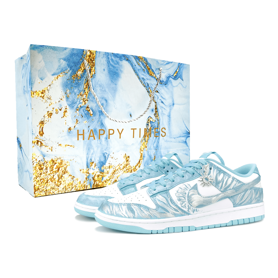 Nike Nike Dunk Abrasion Resistant Low top Skateboard Shoes Men's Light Blue